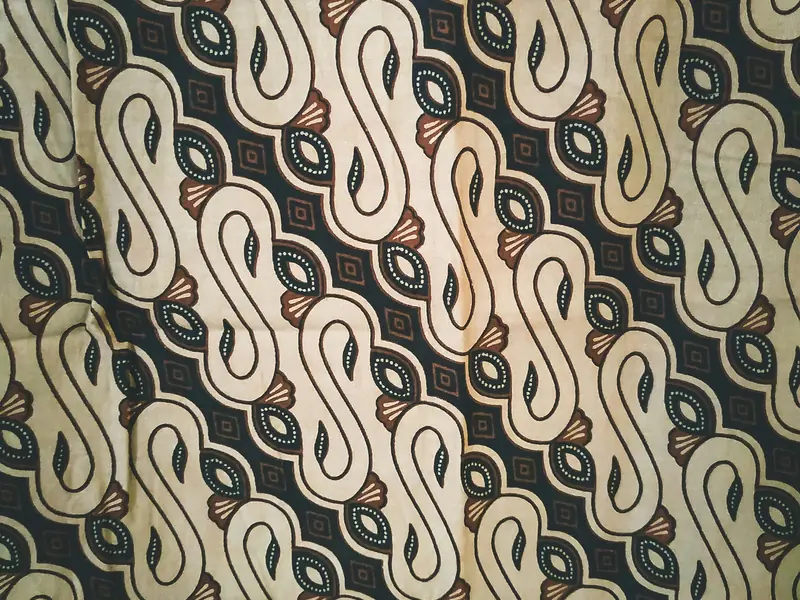Close-up of a traditional batik fabric pattern